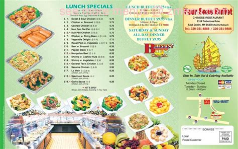 four seas buffet menu|Four Seas Buffet, Sauk Centre